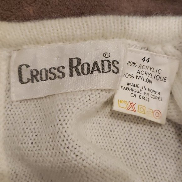 Vintage Christmas/New Years Part Sweater Knit Sparkly Stars/Ribbons Cre… - Picture 11 of 14